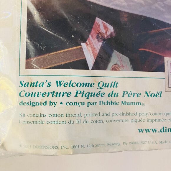 Debbie Mumm Dimensions Stamped Cross Stitch Kit - Santas Welcome Quilt 34" X 43" - Picture 4 of 7